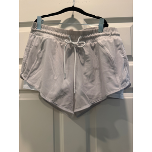 Alo Yoga White Double-Layer Athletic Shorts